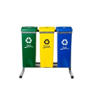 punto limpio de reciclaje de 3 contenedores