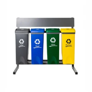 punto verde de reciclaje de 4 contenedores