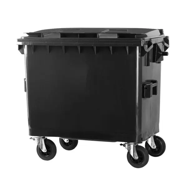 Contenedor de residuos con ruedas de 660 litros gris oscuro
