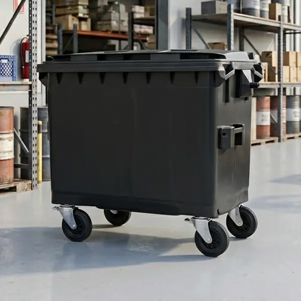 Contenedor de residuos con ruedas de 660 litros 1 Contenedor de residuos con ruedas de 660 litros
